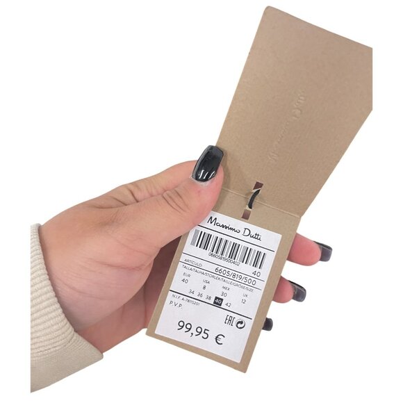 Massimo Dutti Womens Long  Dress EU 40 US 8 White Black Geometric 6605/819 NWT - Picture 7 of 14